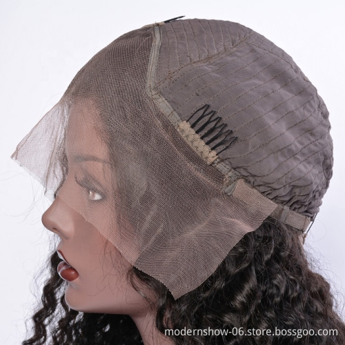 Factory Wholesale Unprocessed 100% Raw Mink Virgin Hair Wigs Deep Wave Lace Front Wig